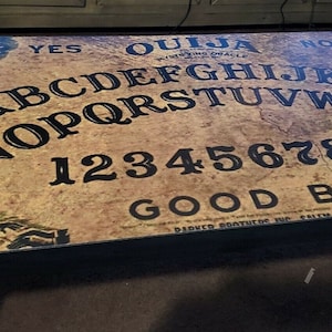 Custom Requested Listing for Etsy Customer Ouija Board Coffee Table Antiqued Gothic Halloween Decor Gift Wiccan