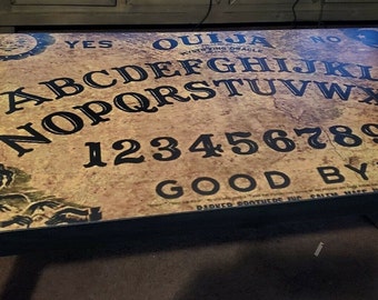 Custom Requested Listing for Etsy Customer Ouija Board Coffee Table Antiqued Gothic Halloween Decor Gift Wiccan