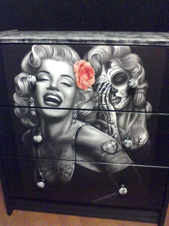 Sugar Coated New Custom Made Marilyn Monroe James Dean 3 Drawer Chest Nightstand Bedroom Living Room Foyer Dorm Room Decor Storage Glam