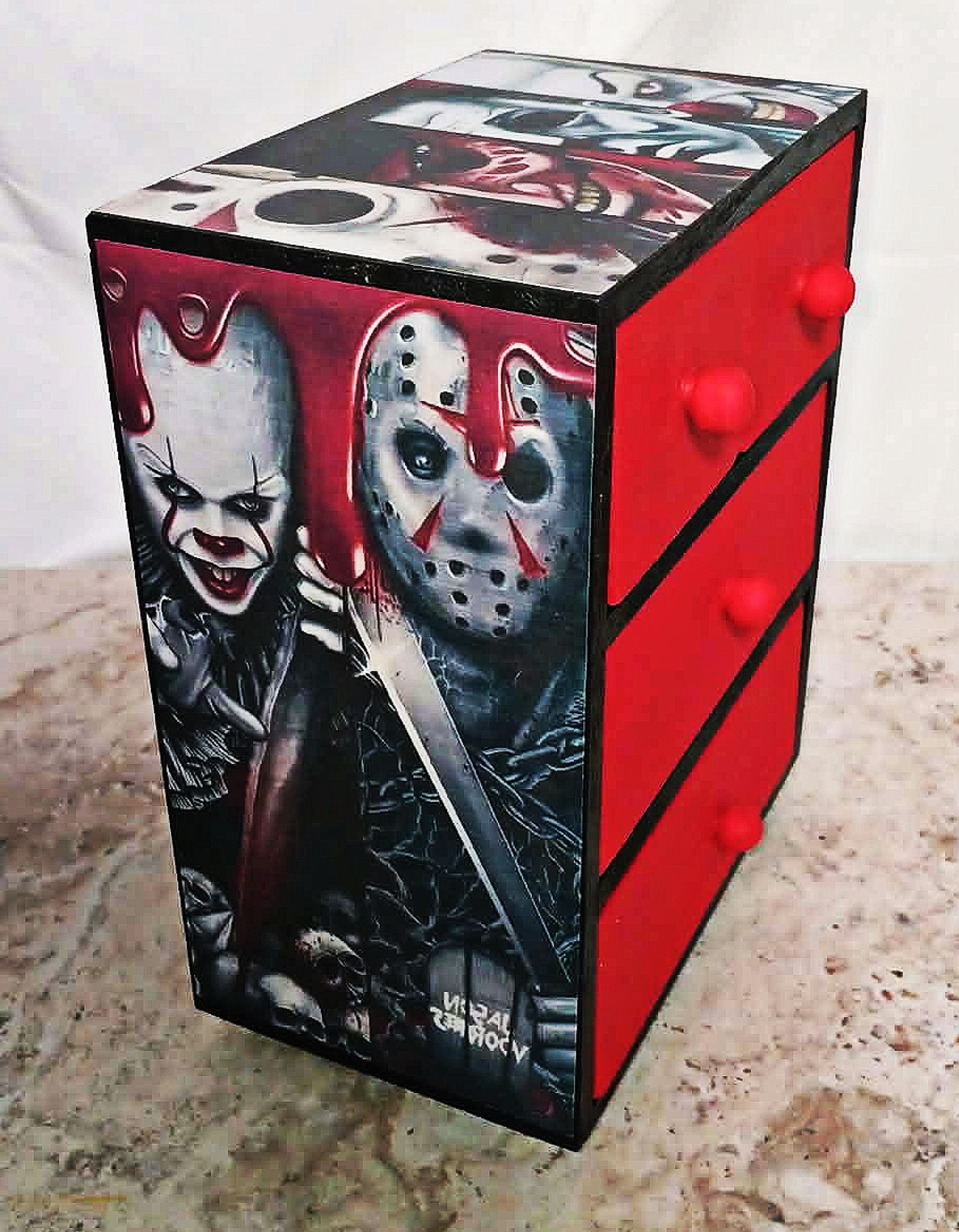 Custom Made Horror Icons Mini 4 Drawer Jewelry Chest Goth Halloween ...