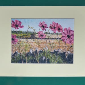 Flower Prints, English Countryside Prints, Cotswold Scenes, Summer Flowers Print, Summer Landscape Prints, Country Life Art, Flower Wall Art