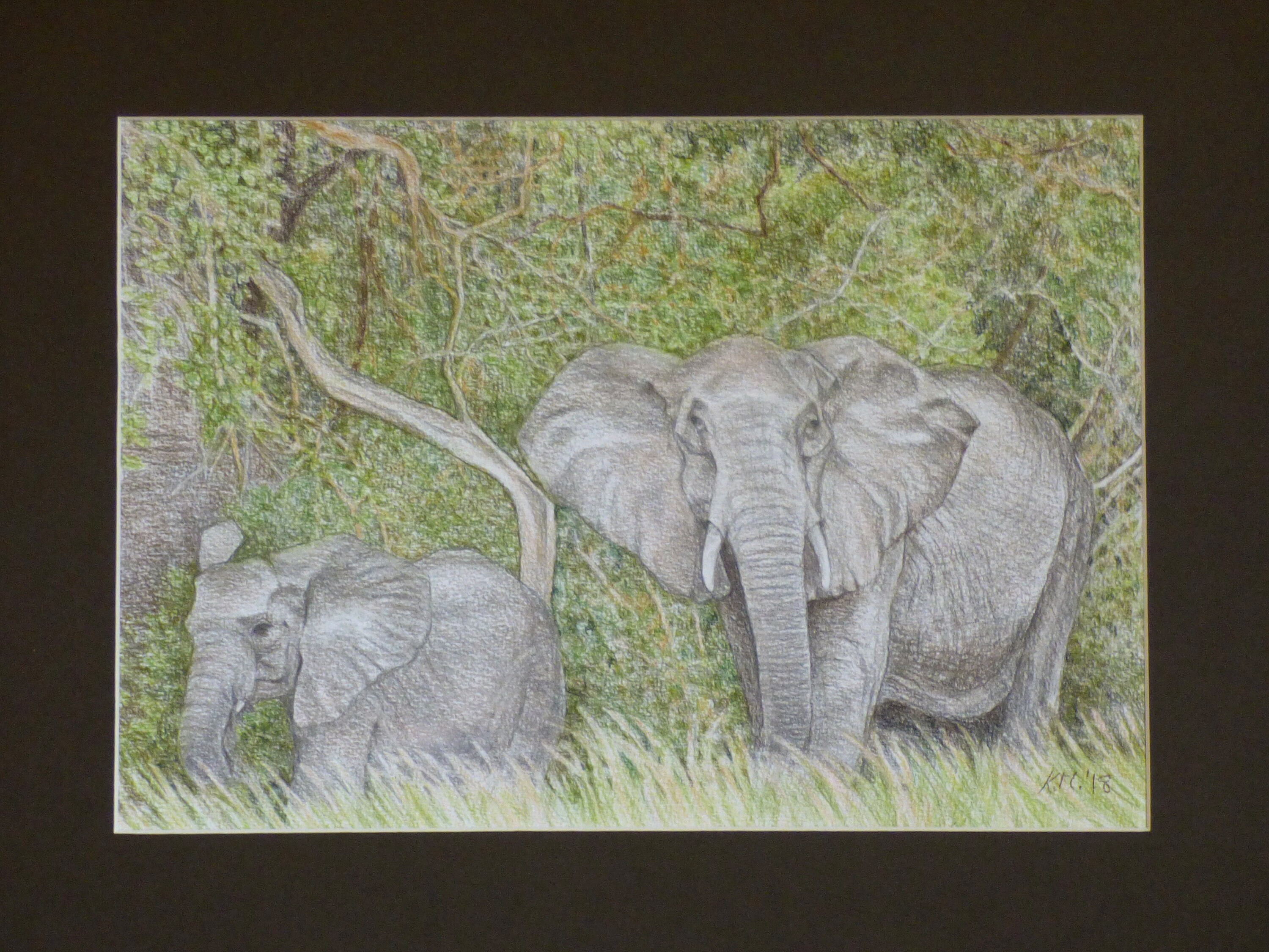 Elephant Painting Original Pastel Art Elephant Art Original Etsy