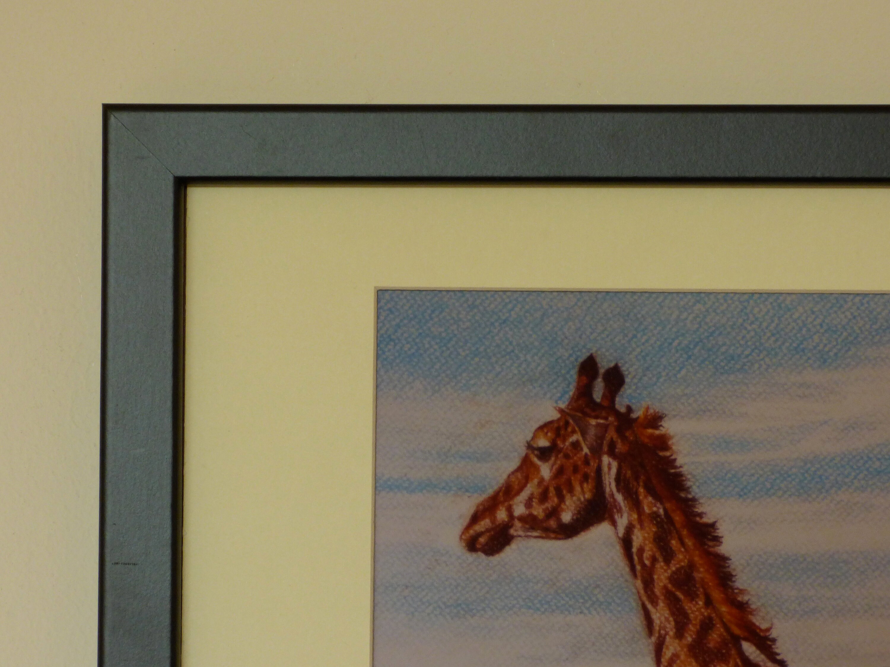 Giraffe Portrait Print, African Wildlife, Framed Animal Art, Giraffe