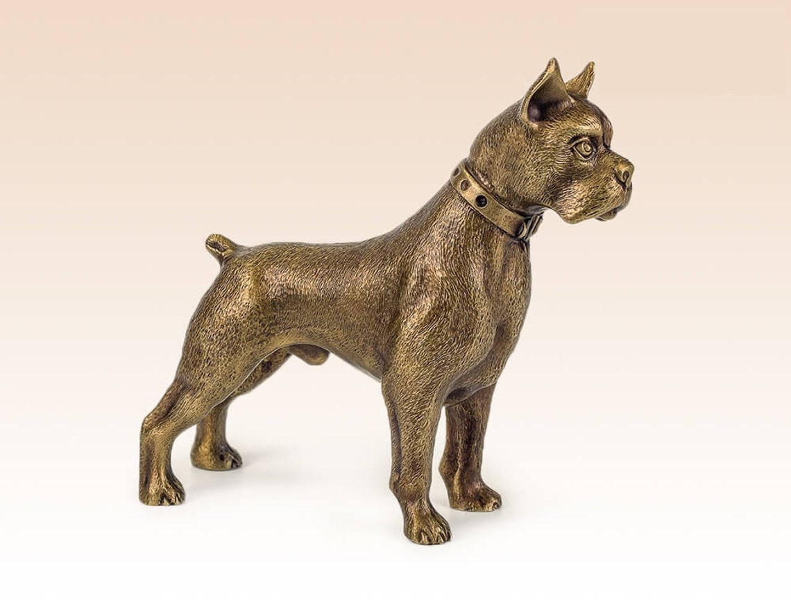 Statuette of a Dog boxer metal sculpture metal sculpture Etsy