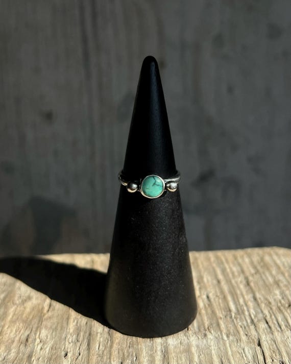 Anello con Turchese tibetano - Misura 12 IT