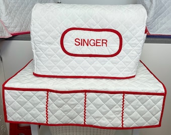 Personalizowany pokrowiec na maszynę do szycia, pikowany materiał, do maszyny Singer Heavy Duty 6800C