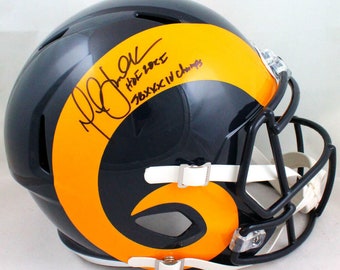 Marshall Faulk Autographed Signed St. Louis Rams Speed Helmet BECKETT