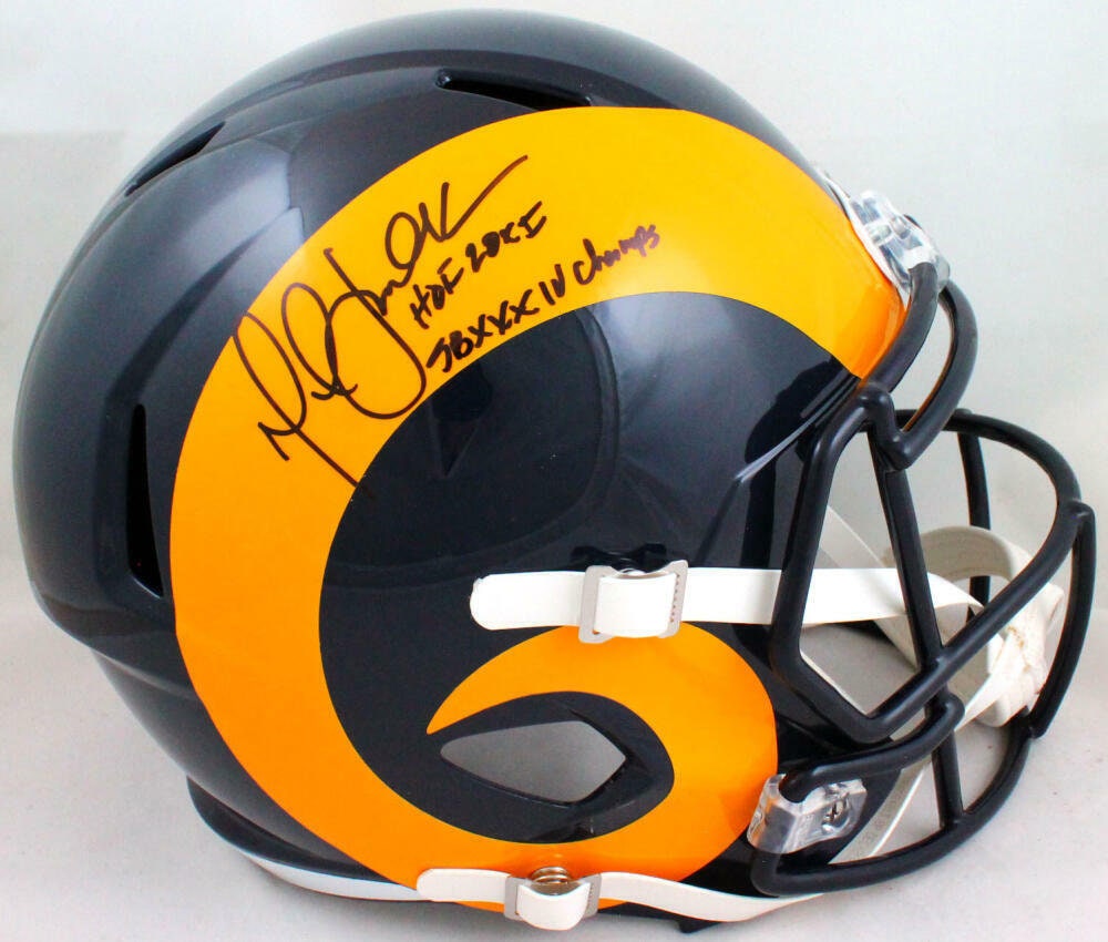 Marshall Faulk Autographed Signed St. Louis Rams Speed Helmet BECKETT