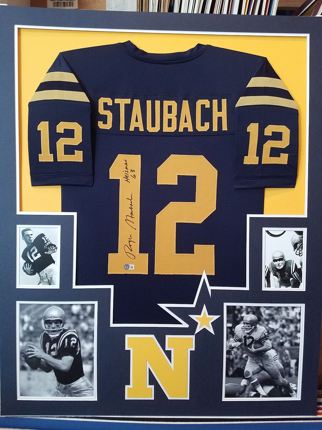 Buy Roger Staubach Autographed Signed Framed Navy Midshipmen Jersey BECKETT  Online in India