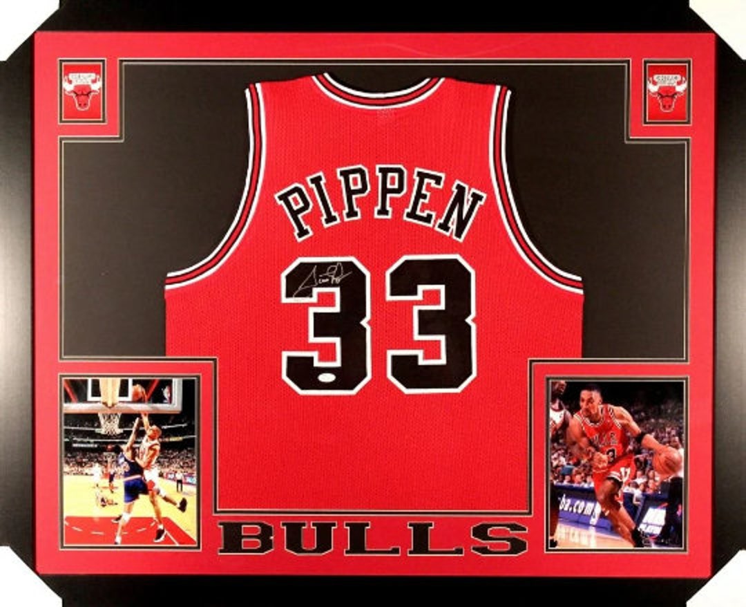 Scottie Pippen Autographed Signed Framed Chicago Bulls Jersey - Etsy