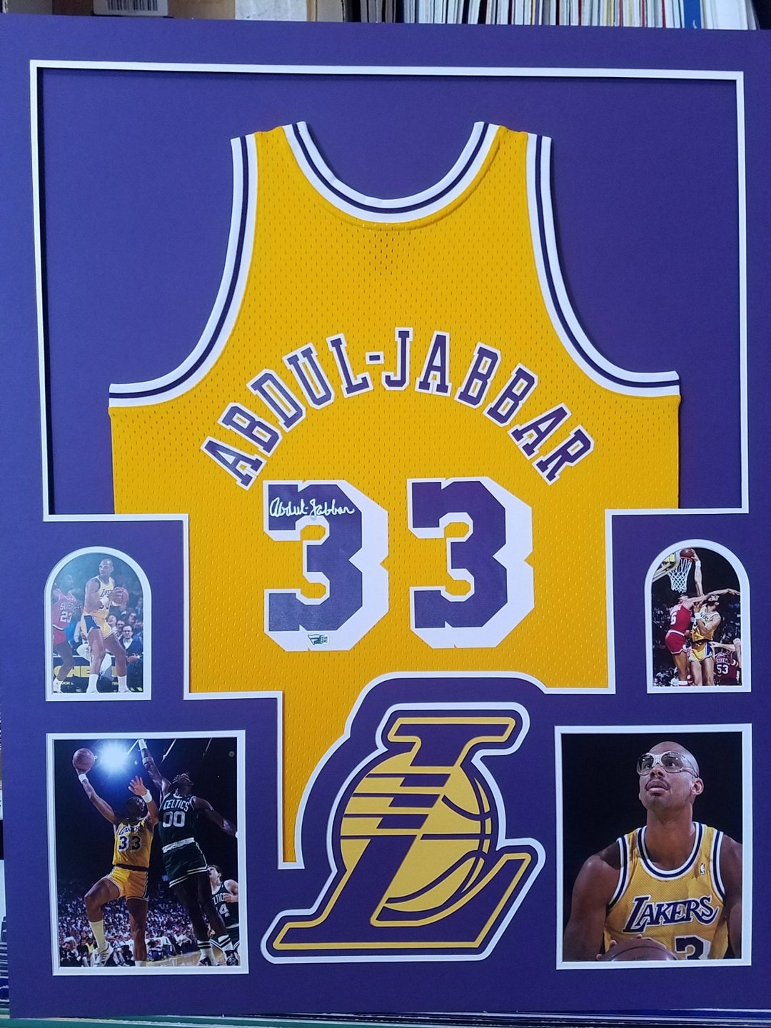 Kareem Abdul-Jabbar Autographed & Framed Purple Lakers Jersey Fanatics COA