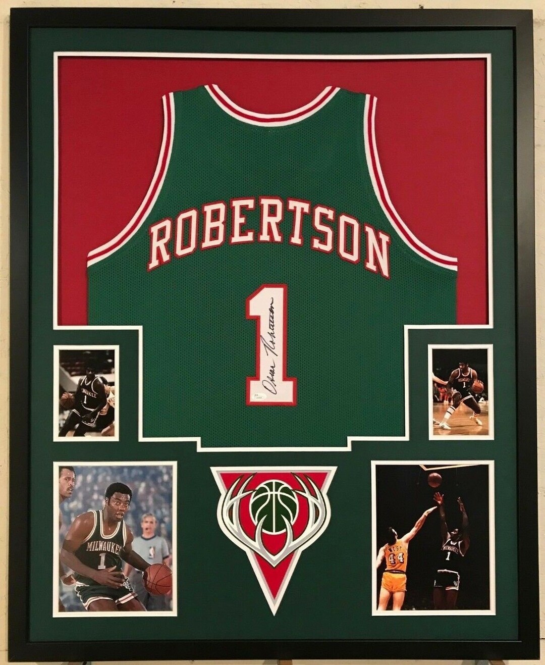Oscar Robertson Autographed Signed Framed Milwaukee Bucks Jersey JSA Etsy UK