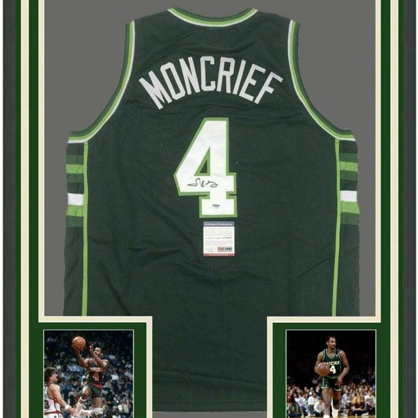 Sidney Moncrief Autographed Signed Framed Milwaukee Bucks TB Jersey PSA