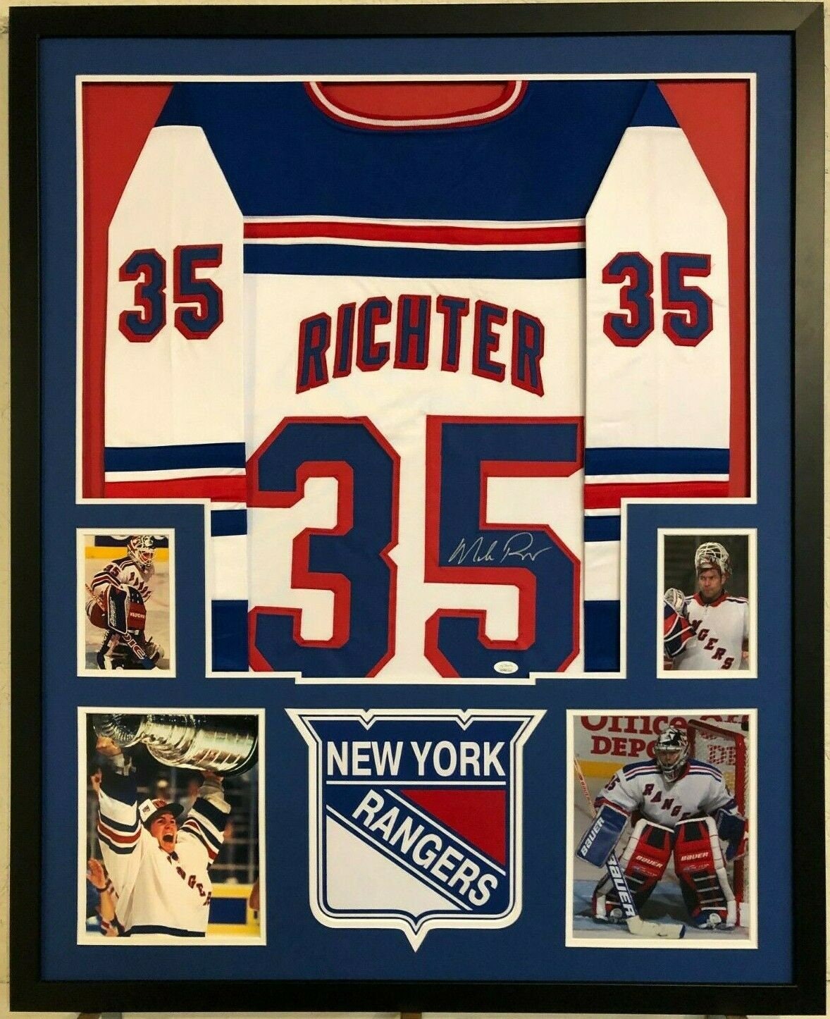 Mike Richter Autographed Signed Framed New York Rangers Jersey 