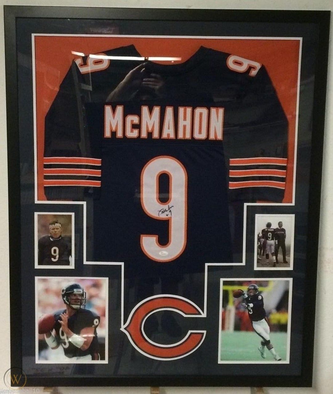 Chicago Bears Walter Payton & Jim McMahon Autographed Framed