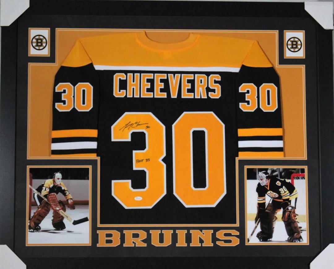 Gerry Cheevers Signed Bruins 35x43 Custom Framed Jersey (JSA COA) at  's Sports Collectibles Store