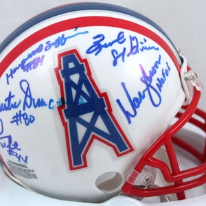 Warren Moon Autographed Houston Oilers (Baby Blue #1) Jersey
