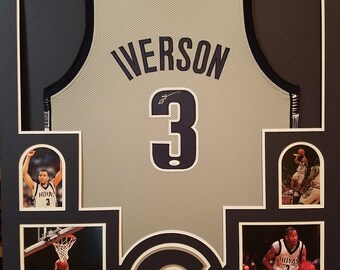 Allen Iverson Autographed Signed Framed Georgetown Hoyas Jersey JSA