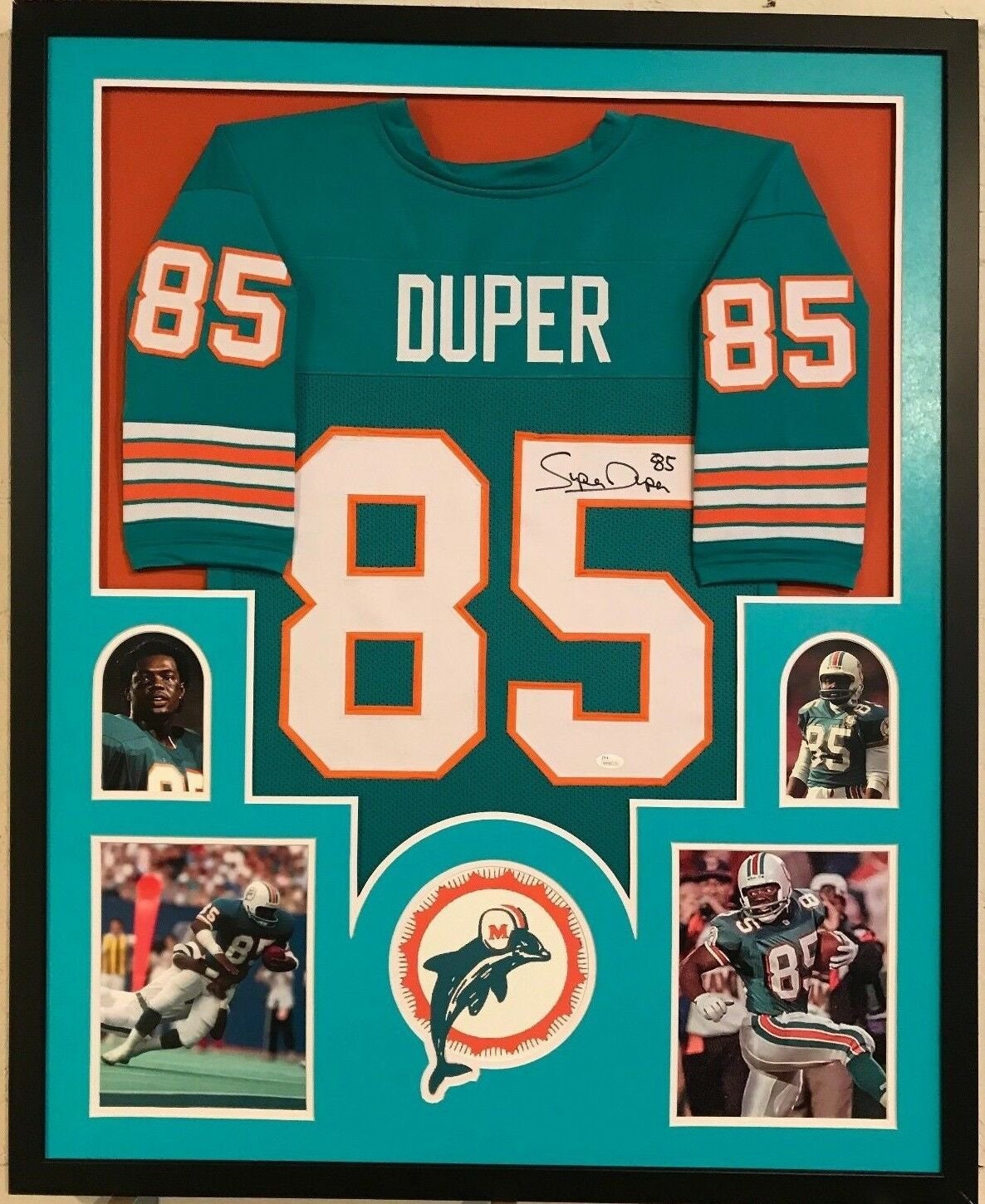 Miami Dolphins Brown Framed Logo Jersey Display Case