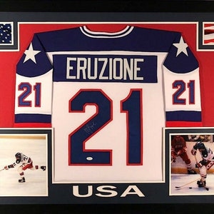 Mike Eruzione Autographed Signed Team Usa Miracle On Ice Jersey (JSA COA)  Team Captain