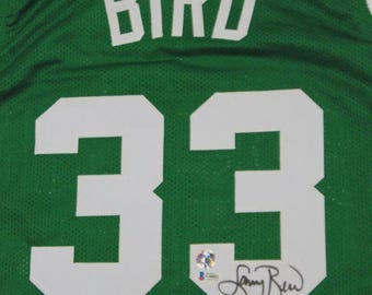 Camiseta autografiada de los Boston Celtics de Larry Bird BECKETT