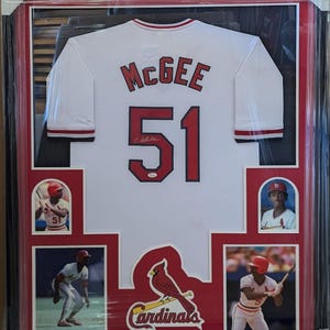 Willie McGee Autographed Signed Framed St. Louis Cardinals Jersey JSA