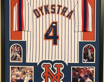 Lenny Dykstra Autographed Signed Framed New York Mets Jersey JSA