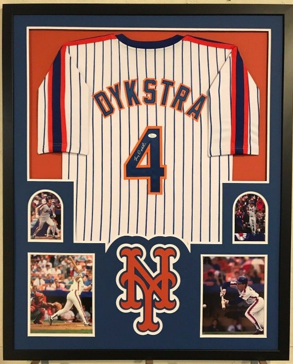 Lenny Dykstra Autographed Signed Framed New York Mets Jersey 