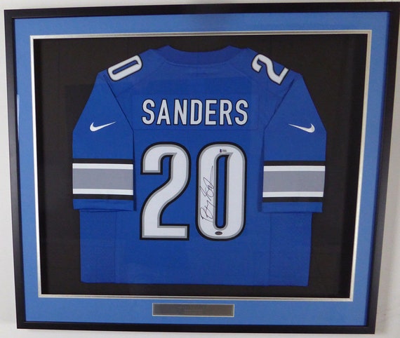 barry sanders framed jersey