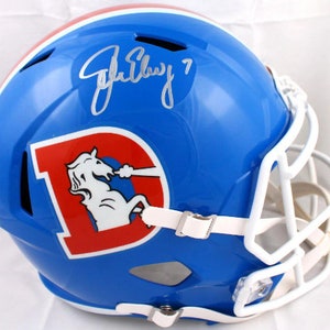 John Elway Autographed Signed Denver Broncos Full Size TB Helmet BECKETT
