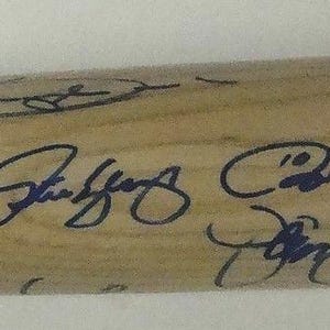 Los Angeles Dodgers 1981 WS Team z autografem i podpisanym kijem baseballowym HOF COA