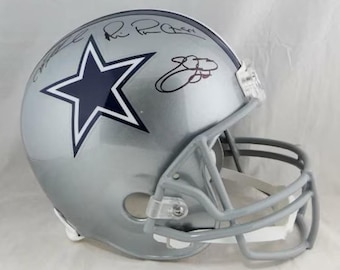 Aikman Smith & Irvin Signed Dallas Cowboys Helmet, JSA COA