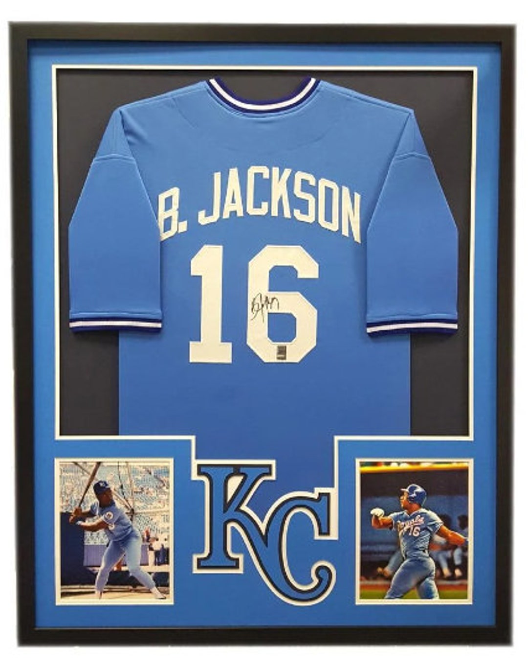 George Brett Autographed and Framed White Royals Jersey