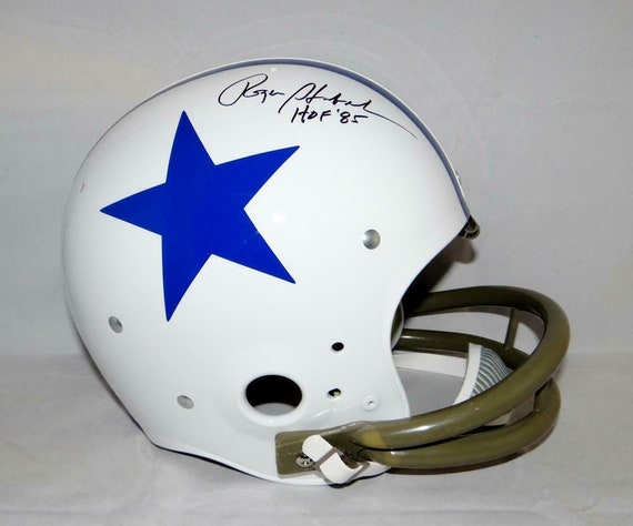 roger staubach autographed helmet