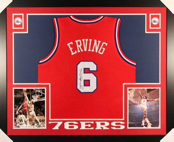 Julius Erving Dr.j Autographed Signed Framed Philadelphia Sixers