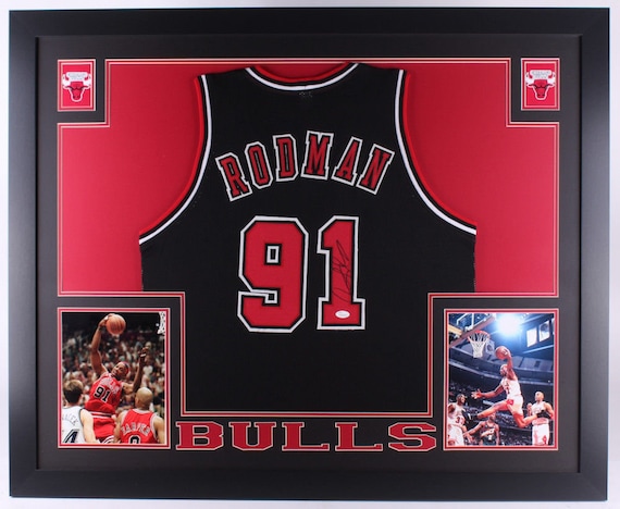 Dennis Rodman Hand Signed Jersey - Framed