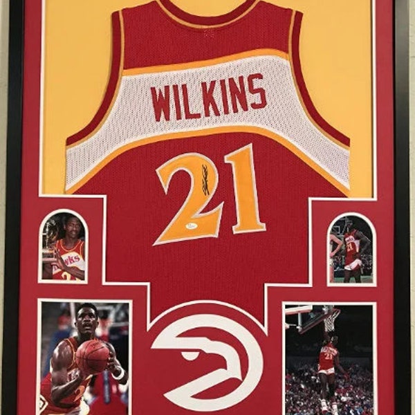 Dominique Wilkins Autographed Signed Framed Atlanta Hawks Jersey PSA