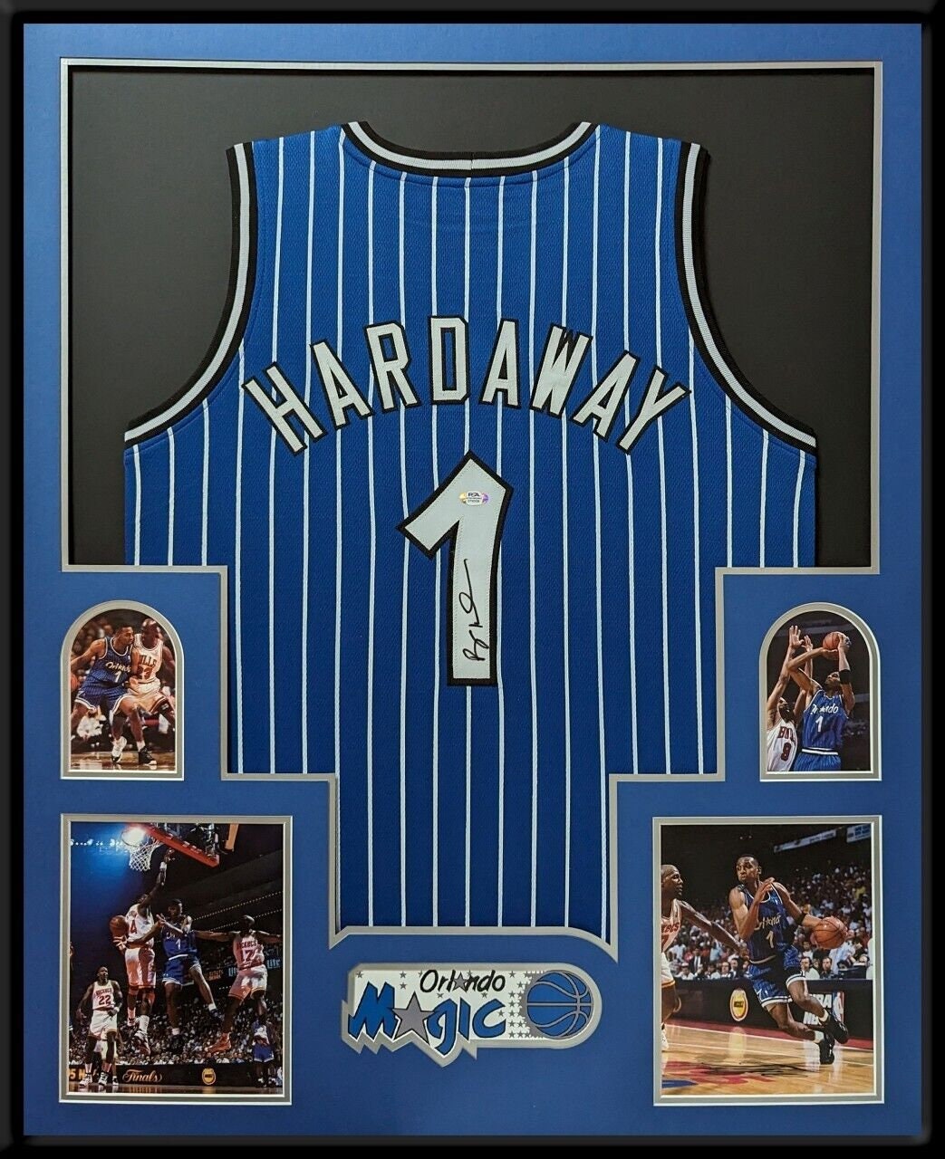 Penny Hardaway Autographed Signed Framed Orlando Magic Jersey PSA