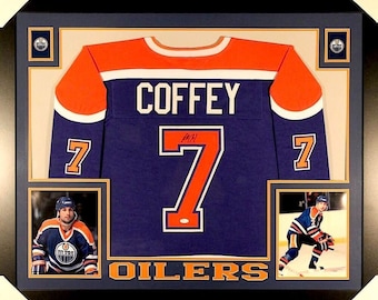 Paul Coffey Autographed Signed Framed Edmonton Oilers Jersey JSA