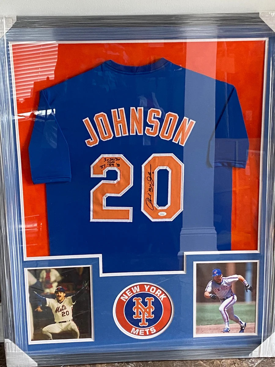 Howard Johnson Autographed Signed Framed New York Mets Jersey 