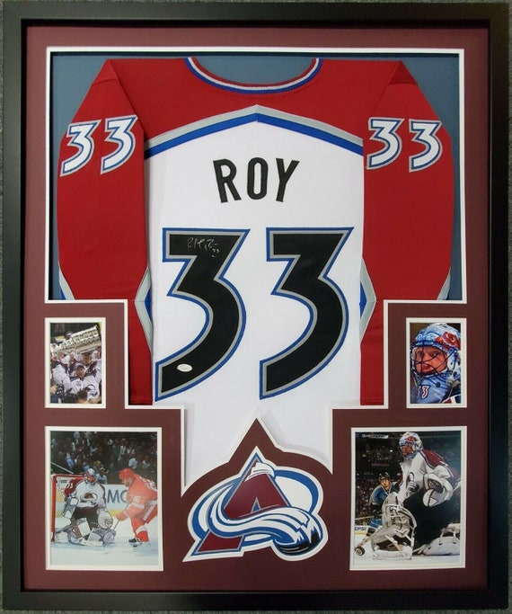 Patrick Roy Colorado Avalanche Autographed 2001 Stanley Cup Retro