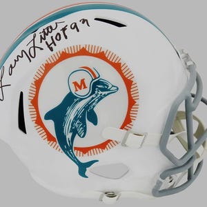 Larry Little Autogrammed Signed Miami Dolphins in voller Größe Helm Schwartz COA