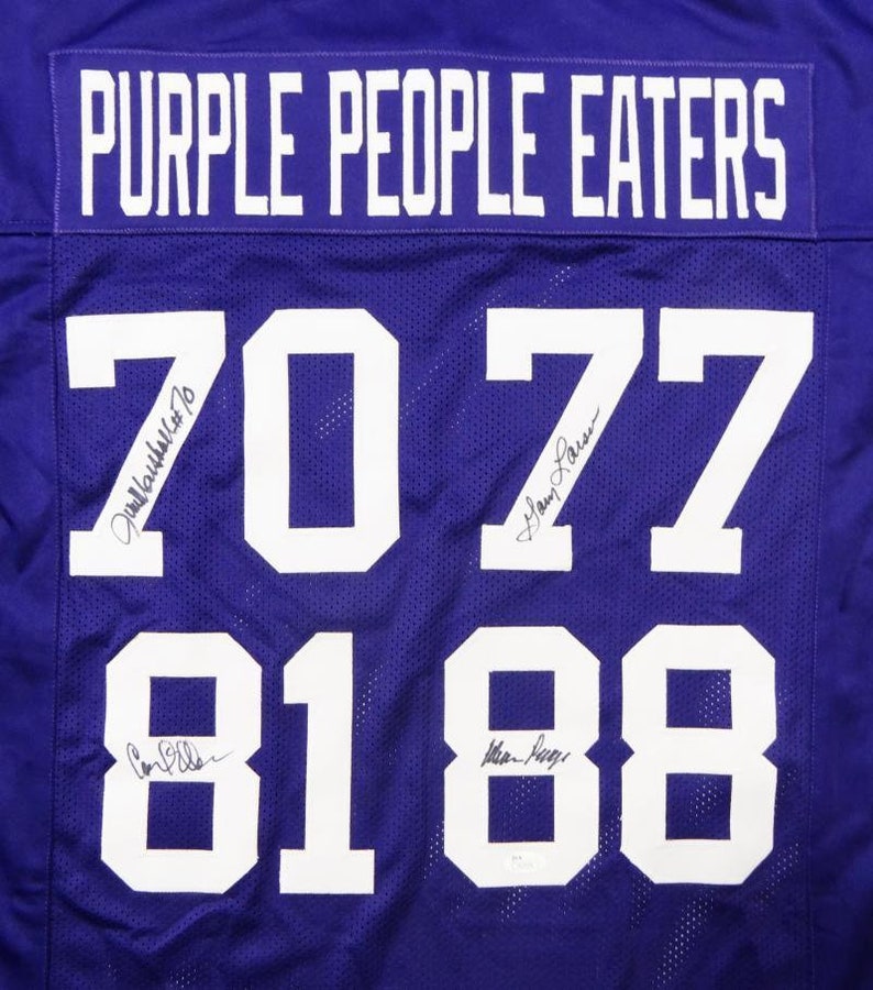 Autographed Signed Minnesota Vikings Jersey JSA Page, Eller, Marshall, Larson Purple People Eaters