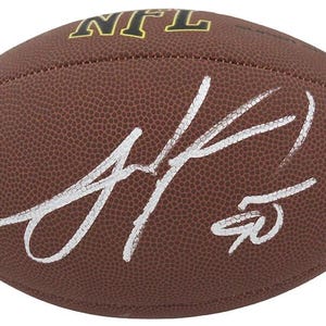 Fútbol americano de la NFL autografiado por Julius Peppers Panthers Bears Schwartz COA