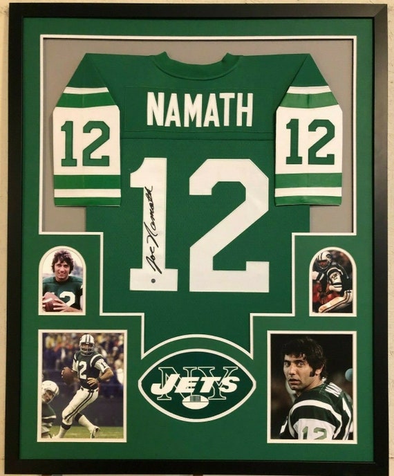 Joe Namath Autographed Signed Framed New York Jets Jersey JSA 