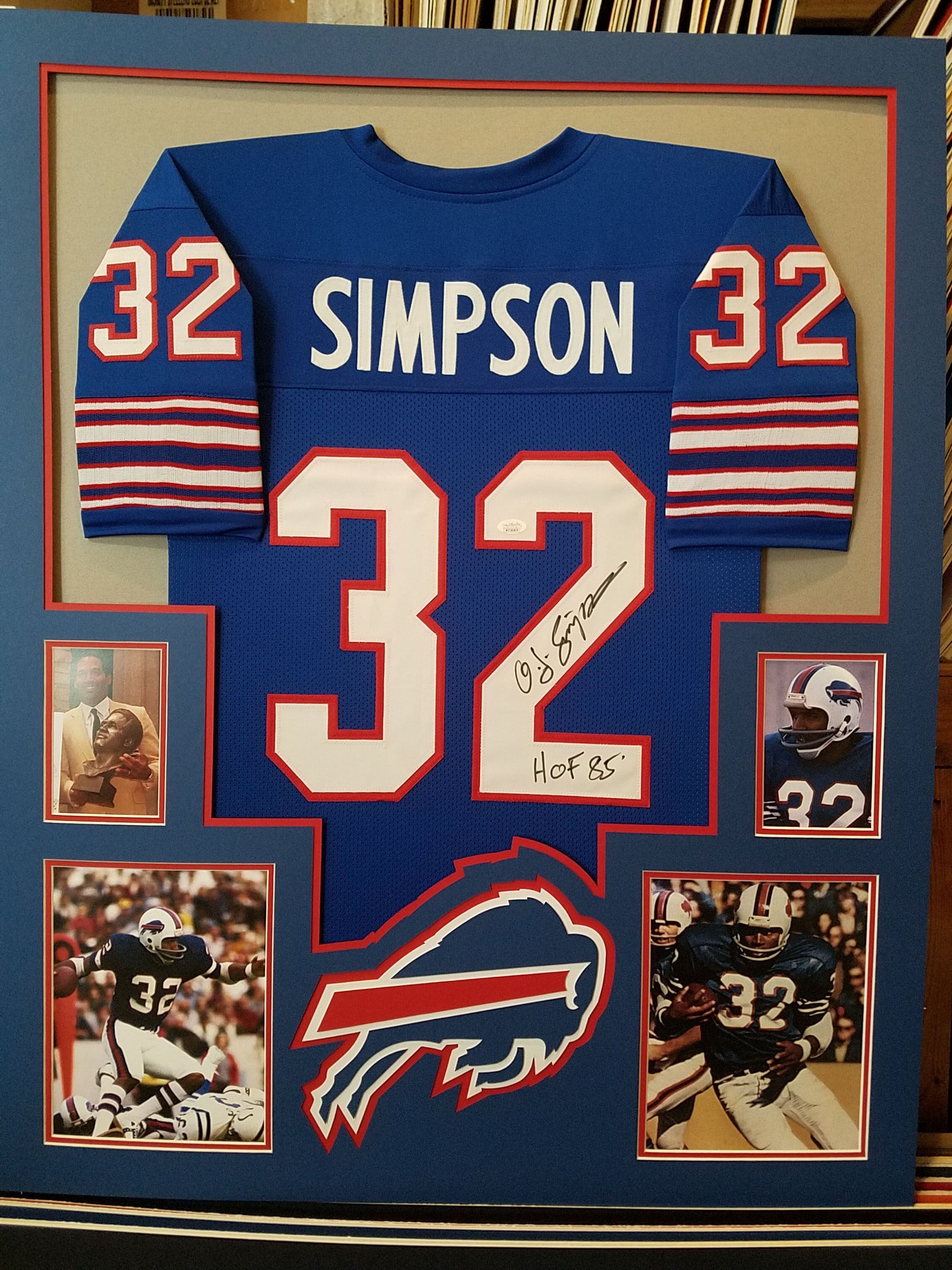 Autographed/Signed OJ OJ Simpson Buffalo White Football Jersey JSA COA