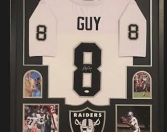 Ray Guy Autographed Signed Framed Oakland Raiders Jersey JSA