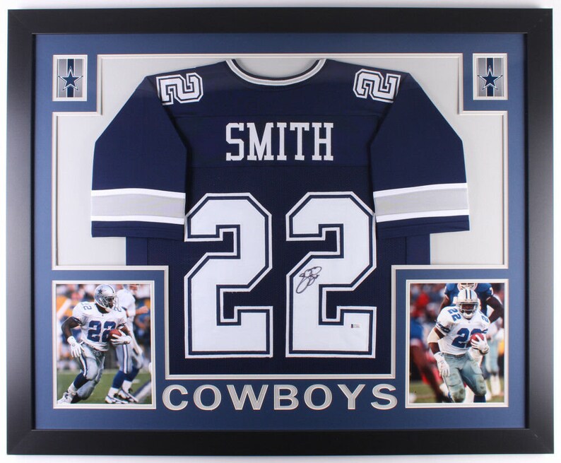 emmitt smith signed jersey framed