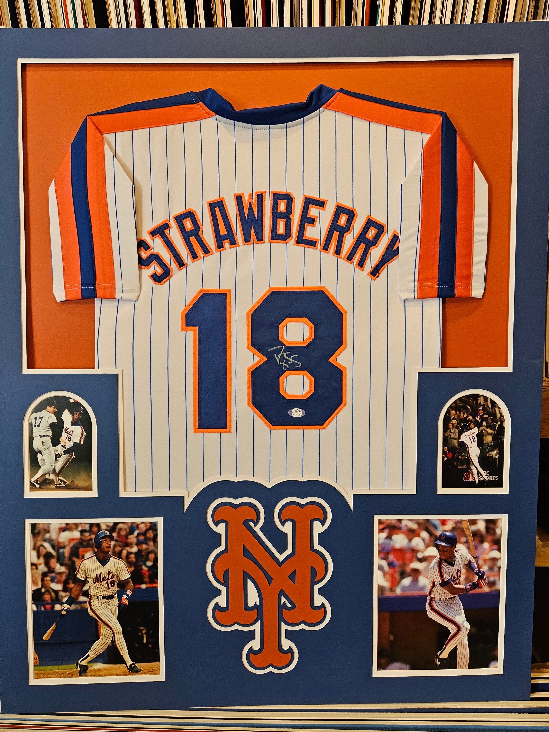 Darryl Strawberry Autographed Signed Framed New York Mets Jersey