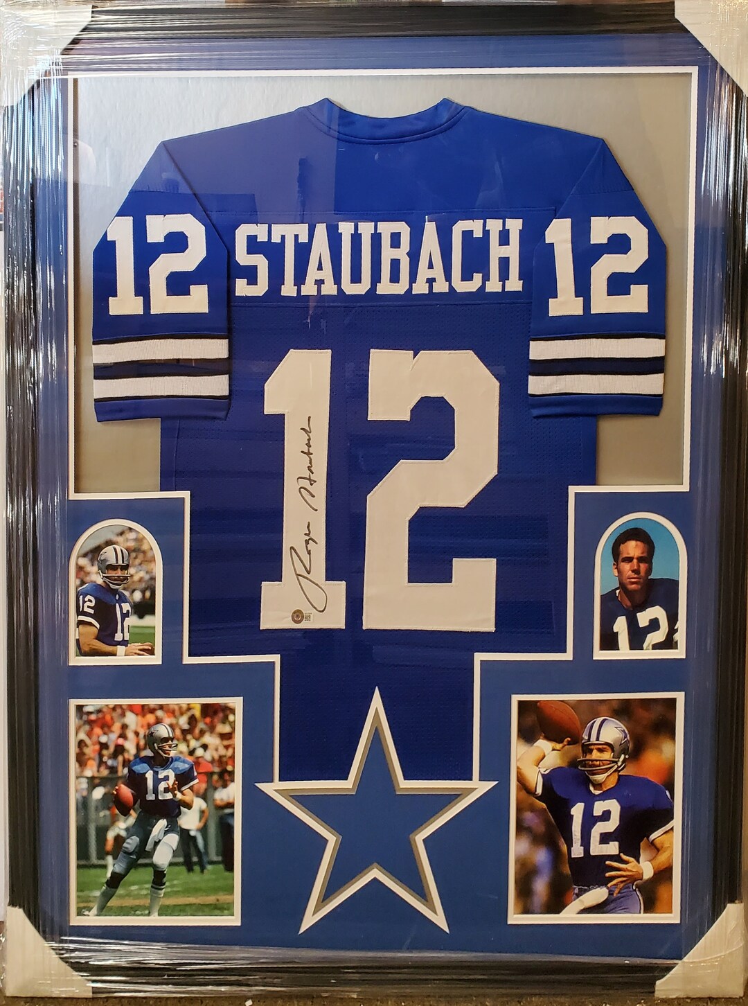 Buy Roger Staubach Autographed Signed Framed Dallas Cowboys Jersey
